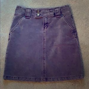 Purple wash denim skirt